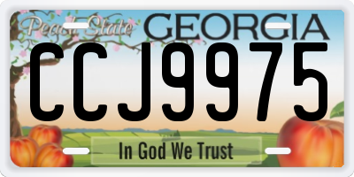 GA license plate CCJ9975
