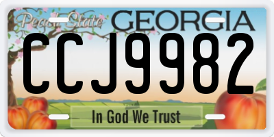 GA license plate CCJ9982