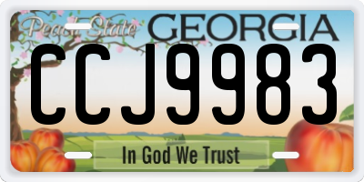 GA license plate CCJ9983