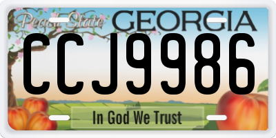 GA license plate CCJ9986