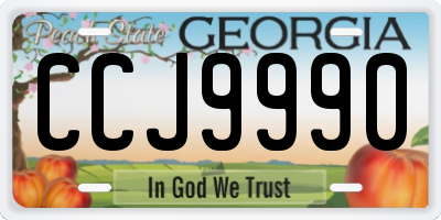 GA license plate CCJ9990