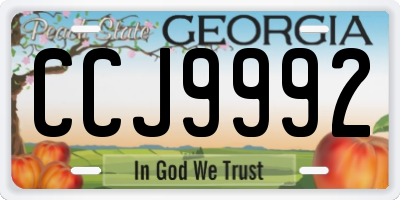 GA license plate CCJ9992