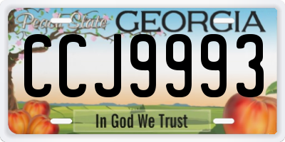 GA license plate CCJ9993