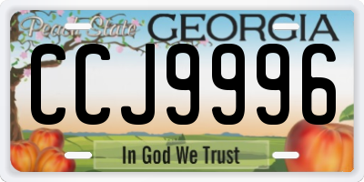 GA license plate CCJ9996