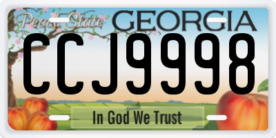 GA license plate CCJ9998