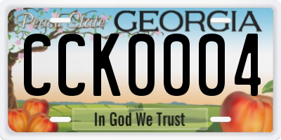 GA license plate CCK0004