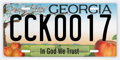 GA license plate CCK0017