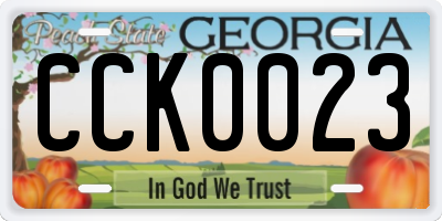 GA license plate CCK0023