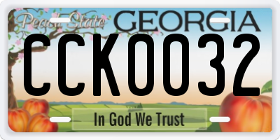 GA license plate CCK0032