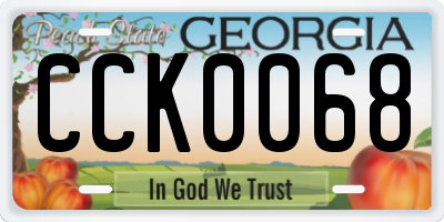 GA license plate CCK0068