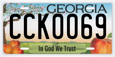 GA license plate CCK0069