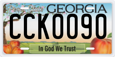 GA license plate CCK0090