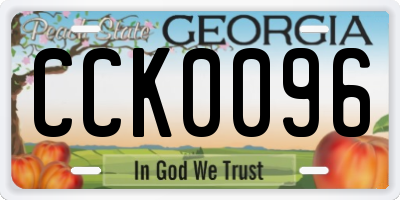 GA license plate CCK0096
