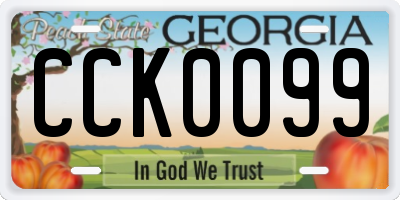 GA license plate CCK0099