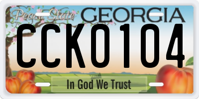 GA license plate CCK0104