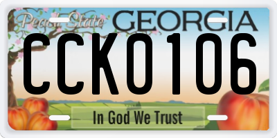 GA license plate CCK0106