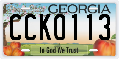 GA license plate CCK0113