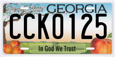 GA license plate CCK0125