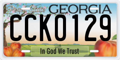 GA license plate CCK0129