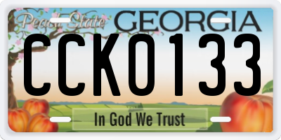 GA license plate CCK0133