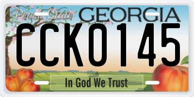 GA license plate CCK0145