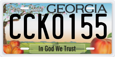 GA license plate CCK0155