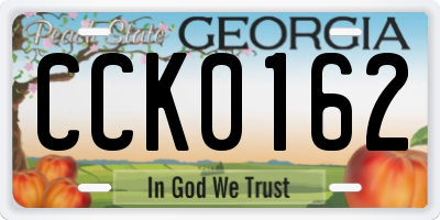 GA license plate CCK0162