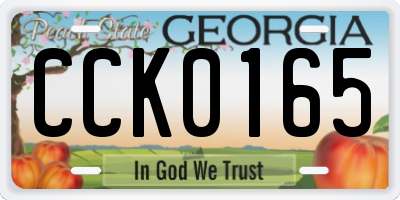 GA license plate CCK0165