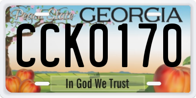 GA license plate CCK0170