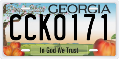 GA license plate CCK0171