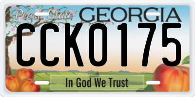 GA license plate CCK0175