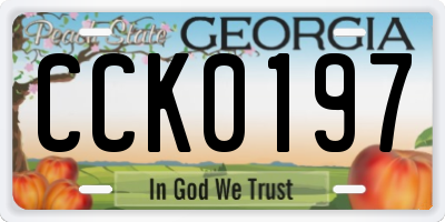 GA license plate CCK0197