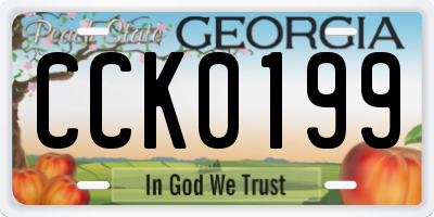 GA license plate CCK0199