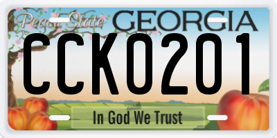 GA license plate CCK0201
