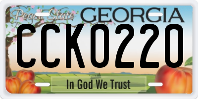 GA license plate CCK0220