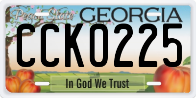 GA license plate CCK0225