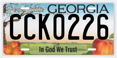 GA license plate CCK0226