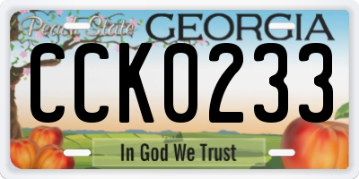 GA license plate CCK0233