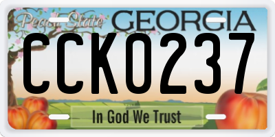 GA license plate CCK0237
