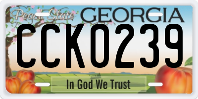 GA license plate CCK0239