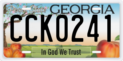 GA license plate CCK0241
