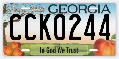 GA license plate CCK0244
