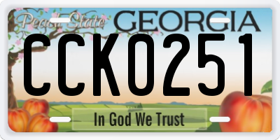 GA license plate CCK0251