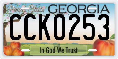 GA license plate CCK0253