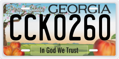 GA license plate CCK0260