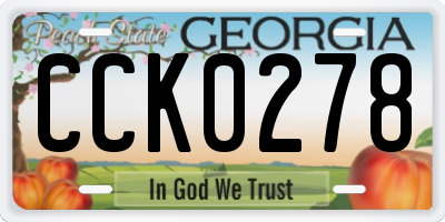 GA license plate CCK0278