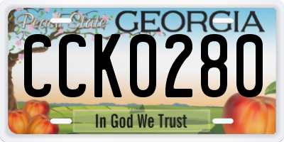 GA license plate CCK0280