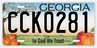 GA license plate CCK0281