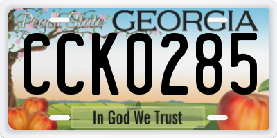 GA license plate CCK0285
