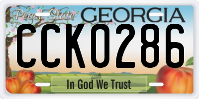 GA license plate CCK0286